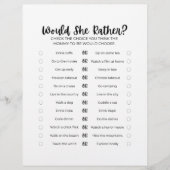 Afdrukbaar Baby Shower Spel: Zou Ze Liever?  Briefhoofd (Voorkant)