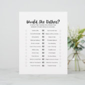 Afdrukbaar Baby Shower Spel: Zou Ze Liever?  Briefhoofd (Staand voorkant)
