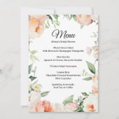 Afdrukbaar Bloemig Bruidsfeest Menu Kaart (Voorkant)