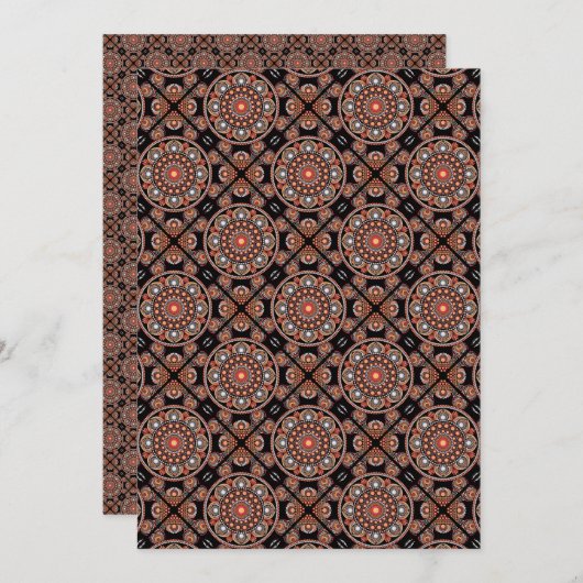 Afdrukbaar Boheemse Mandala Getegeld Scrapbookpapi Kaart (Voorkant / Achterkant)