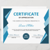 Afdrukbaar certificaat van waardebepaling (Voorkant / Achterkant)