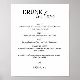Afdrukbaar Drink in het menu Sjabloon voor liefdes Poster