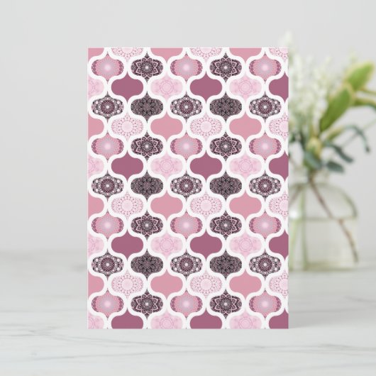 Afdrukbaar Dusky Roos Dot Mandalas Scrapbook Papie Kaart (Staand voorkant)