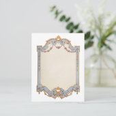 Afdrukbaar Fancy Frans Lijst Blauw Goud Scroll Roo Kaart (Staand voorkant)
