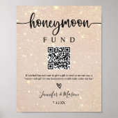 Afdrukbaar Honeymoon Fund Sign Cash Honeymoon Wish Poster (Voorkant)