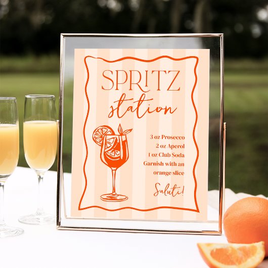 Afdrukbaar Italiaans Spritz Station-drankbord Poster