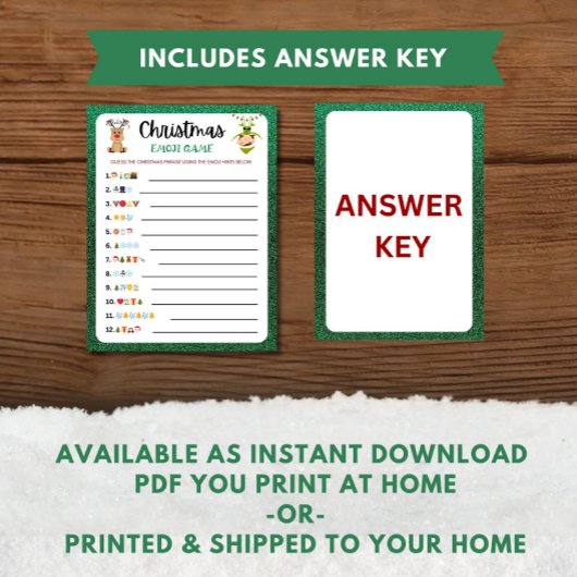 Afdrukbaar Kerstspel | Kerst Emoji Game Feestdagenkaart