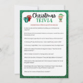 Afdrukbaar Kerstspel | Kerst Trivia Spel Feestdagenkaart (Voorkant)