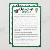 Afdrukbaar Kerstspel | Kerst Trivia Spel Feestdagenkaart (Voorkant / Achterkant)
