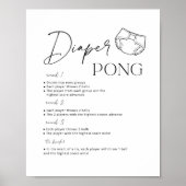 Afdrukbaar Luier Pong Baby Shower Spel Poster (Voorkant)