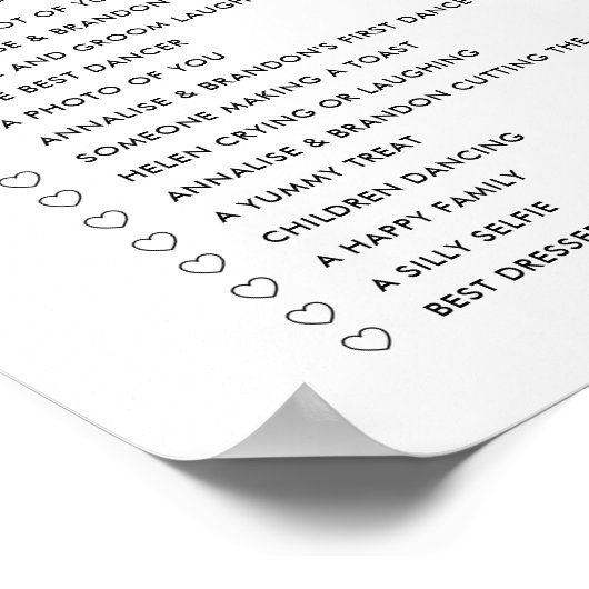 Afdrukbaar Minimalistisch I Spy Huwelijks Foto Jac Poster (Hoek)