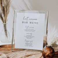 Afdrukbaar Modern Minimaal Script Hot Cacao Bar Te