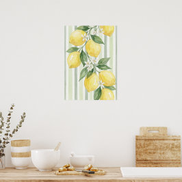 Afdrukbaar Muurkunst Citroen Aquarel Botanisch Poster