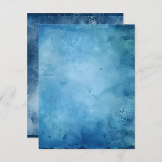 Afdrukbaar Noodlijdend Inkt Blauw Scrapbook Paper Kaart (Voorkant / Achterkant)