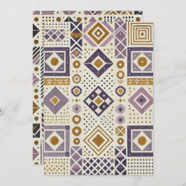 Afdrukbaar paars & goud Scandinavische geometrisch Kaart