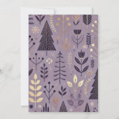Afdrukbaar paars & goud Scandinavische natuur Kaart (Achterkant)