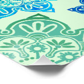 Afdrukbaar Poster met groene en blauwe medaillons (Hoek)