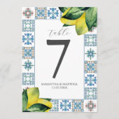 Afdrukbaar Tafelnummer Amalfi Tegel & Citroenen (Voorkant)