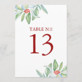 Afdrukbaar Tafelnummer Kerstmis Groen (Achterkant)