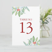 Afdrukbaar Tafelnummer Kerstmis Groen (Staand voorkant)