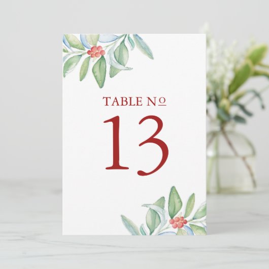 Afdrukbaar Tafelnummer Kerstmis Groen (Staand voorkant)