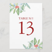 Afdrukbaar Tafelnummer Kerstmis Groen (Voorkant)