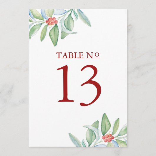 Afdrukbaar Tafelnummer Kerstmis Groen (Voorkant)