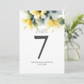 Afdrukbaar Tafelnummer Waterverf Hibiscus (Staand voorkant)