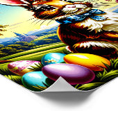 Afdrukbaar Victoriaans Paashaas Poster. Easter Poster (Hoek)