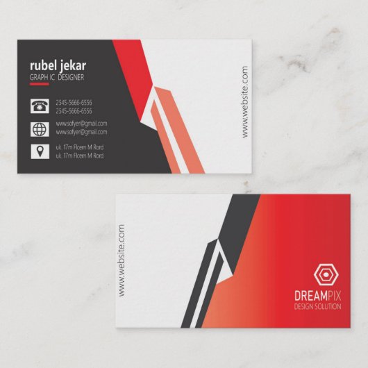 Afdrukbaar visitekaartje (Voorkant / Achterkant)