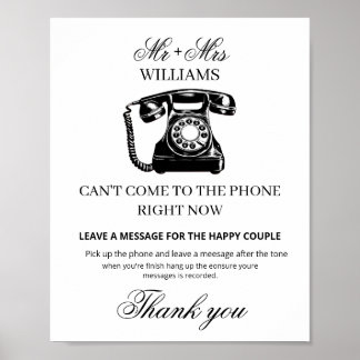 Afdrukbaar Voicemail Huwelijk Audio Gastboek Bord Poster
