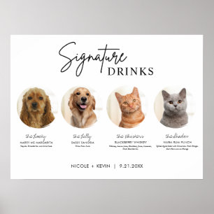 Afdrukbare 4 Huisdieren Signature Dranken Huwelijk Poster