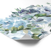 Afdrukbare 90e verjaardag Blauw Bloemen Welkom Poster (Hoek)