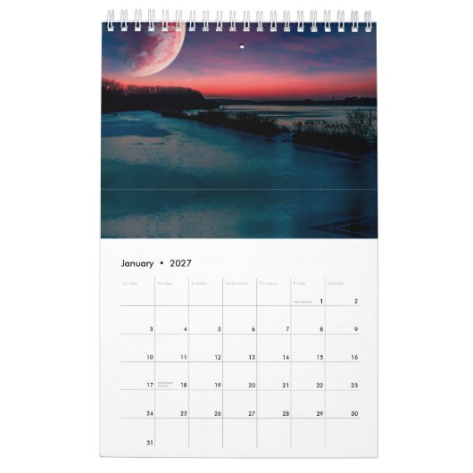Afdrukbare aangepaste agenda-Sjabloon voor plannin Kalender (Jan 2027)