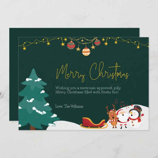 Afdrukbare aangepaste kerst Kaart (Voorkant / Achterkant)