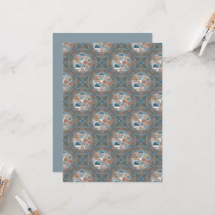 Afdrukbare Abstracte Accent Dot Mandala Diamond Te Kaart