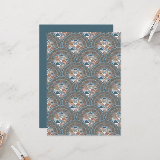 Afdrukbare Abstracte Accent Mandala Art Deco Scall Kaart (Voorkant / Achterkant in situ)