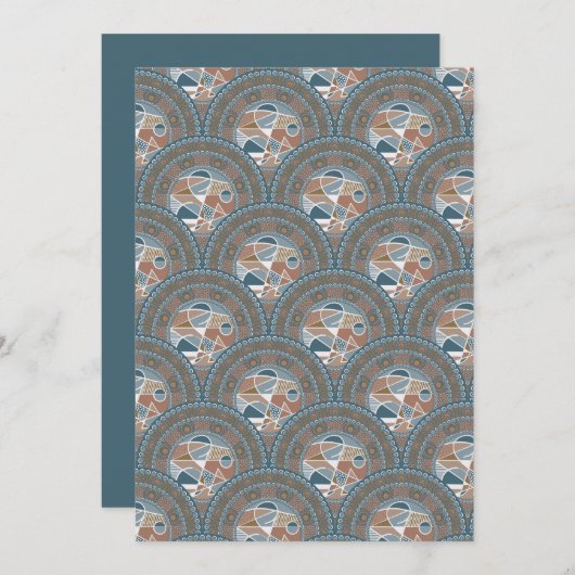 Afdrukbare Abstracte Accent Mandala Art Deco Scall Kaart (Voorkant / Achterkant)