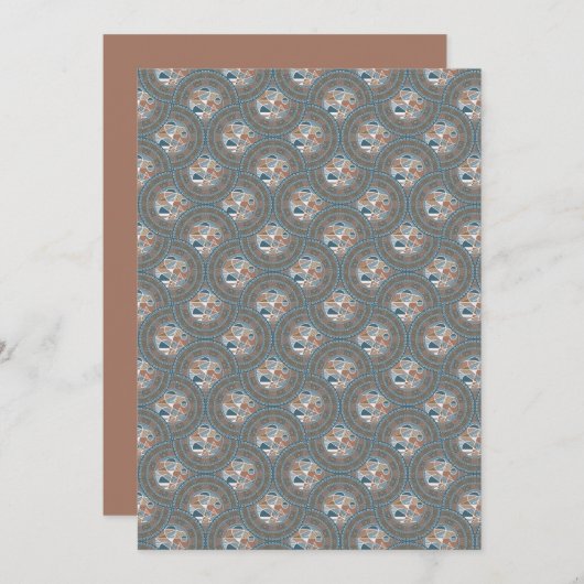 Afdrukbare Abstracte Accent Mandala Ogee Scallops Kaart (Voorkant / Achterkant)