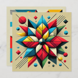 Afdrukbare Abstracte Pop Art Poinsettia Scrapbook Kaart