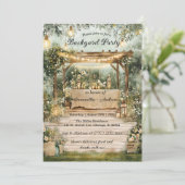 Afdrukbare Achtertuin Rustieke Feestje Kaart (Staand voorkant)