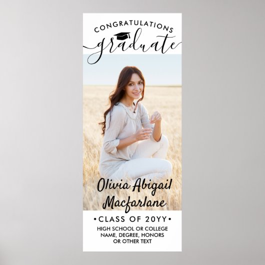 Afdrukbare Afstuderen Congrats Grote Verticale Fot Poster (Voorkant)