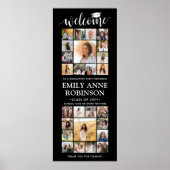 Afdrukbare Afstuderen Welkom Photo Collage Zwart Poster (Voorkant)