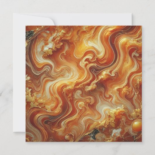 Afdrukbare Autumnal Marble Gold & Sinaasappel Scra Kaart (Voorkant)