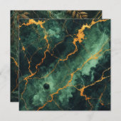 Afdrukbare Autumnal Marble Green Forest Scrapbook Kaart (Voorkant / Achterkant)