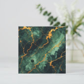 Afdrukbare Autumnal Marble Green Forest Scrapbook Kaart (Staand voorkant)