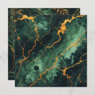 Afdrukbare Autumnal Marble Green Forest Scrapbook Kaart