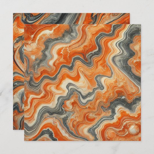 Afdrukbare Autumnal Marble Pumpkin Spice Scrapbook Kaart (Voorkant / Achterkant)