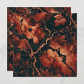 Afdrukbare Autumnal Marble Rusty Leaves Scrapbook Kaart (Voorkant / Achterkant)