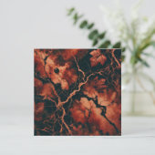 Afdrukbare Autumnal Marble Rusty Leaves Scrapbook Kaart (Staand voorkant)